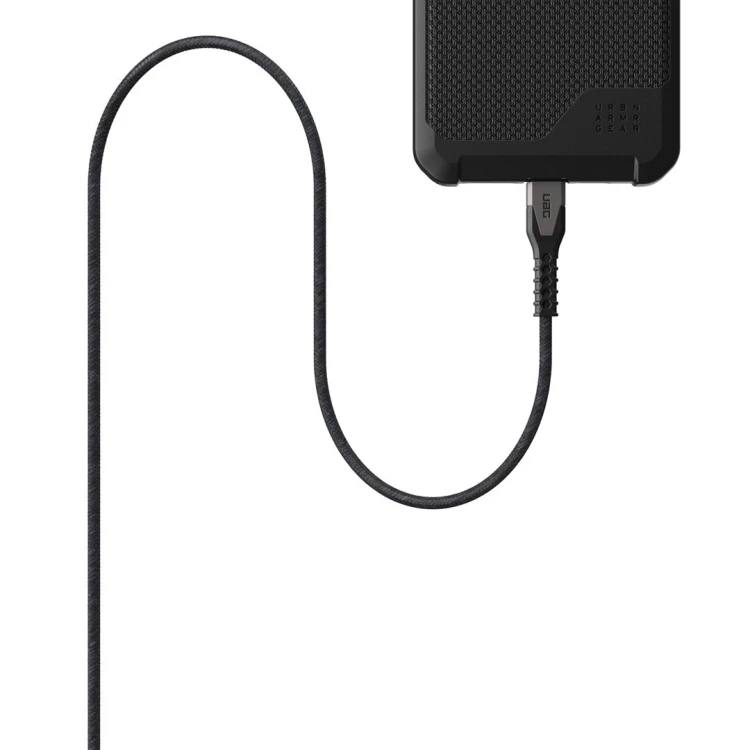 Kabel Urban Armor Gear Kevlar - 1,5 m - Błyskawica - USB C - Męski - Męski - Szary