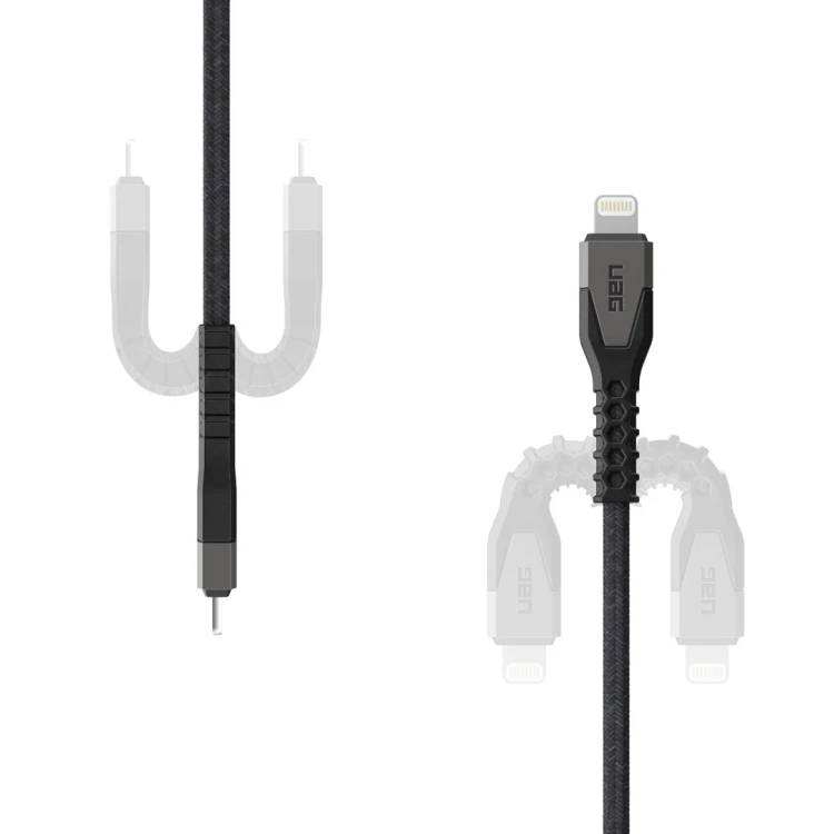 Kabel Urban Armor Gear Kevlar - 1,5 m - Błyskawica - USB C - Męski - Męski - Szary