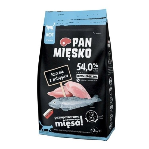 Pan Mięsko Karma sucha dla kota Kurczak z pstrągiem (dorosły) chrupki S 10kg