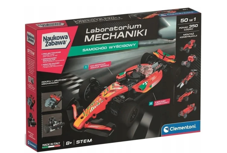 Clementoni Naukowa Zabawa - Laboratorium mechaniki: Samochód wyścigowy