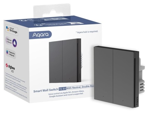 Aqara Smart Wall Switch H1 EU (With Neutral, Double Rocker) -Grey włącznik światła