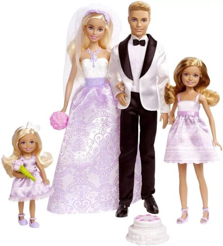 Lalka Barbie JCW41 ZESTAW ŚLUBNY MŁODA PARA 4 lalki
