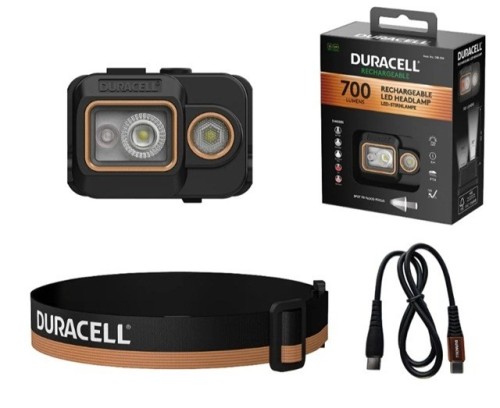 Duracell DH700R Latarka czołowa Czarny, Pomarańczowy