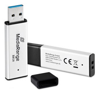 MediaRange MR1900 pamięć USB 32 GB USB Typu-A 3.2 Gen 1 (3.1 Gen 1) Czarny, Srebrny