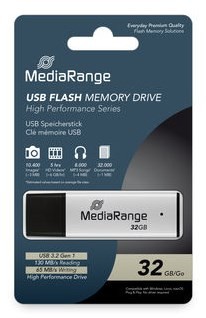 MediaRange MR1900 pamięć USB 32 GB USB Typu-A 3.2 Gen 1 (3.1 Gen 1) Czarny, Srebrny