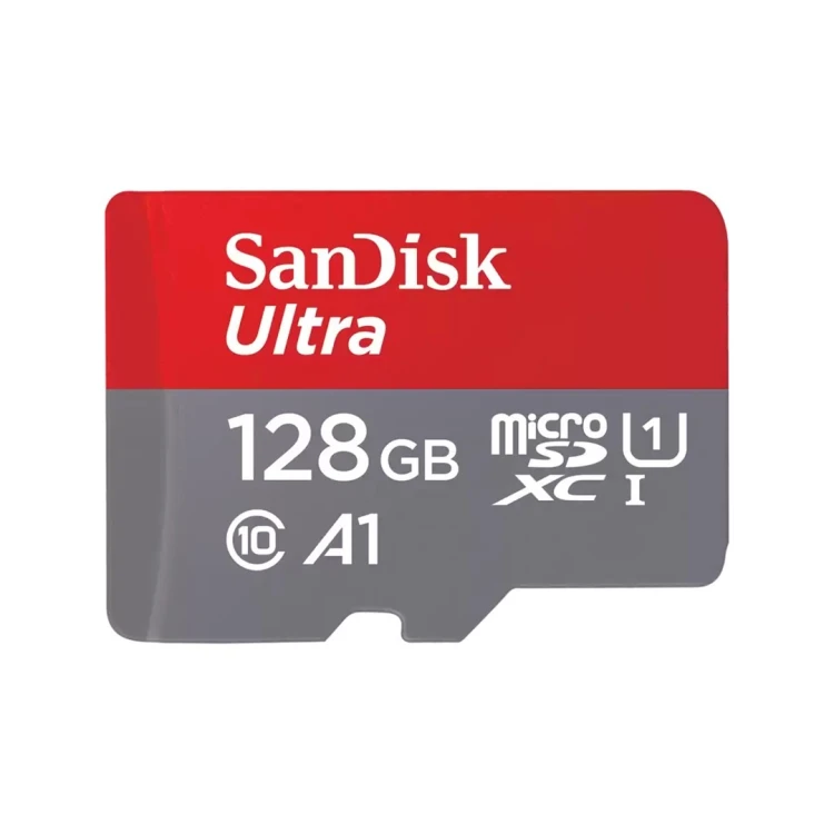 SanDisk Ultra microSD 128GB + SD-adapt.