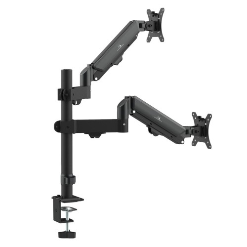 Uchwyt na 2 monitory Maclean, sprężyna gazowa, 17"-32", 2-10kg, czarny, MC-136