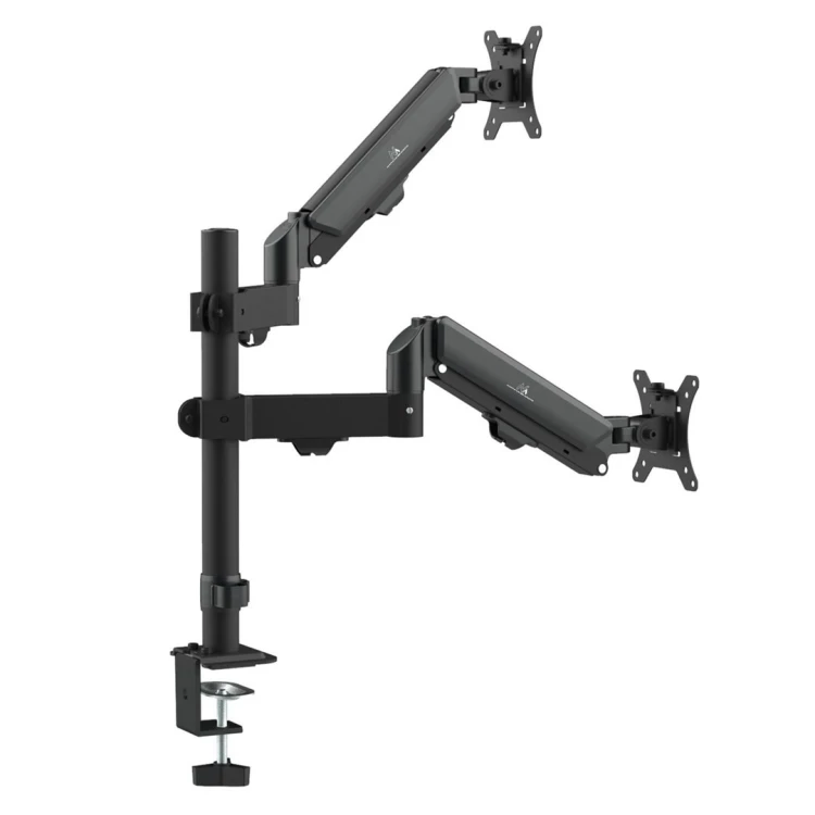 Uchwyt na 2 monitory Maclean, sprężyna gazowa, 17"-32", 2-10kg, czarny, MC-136