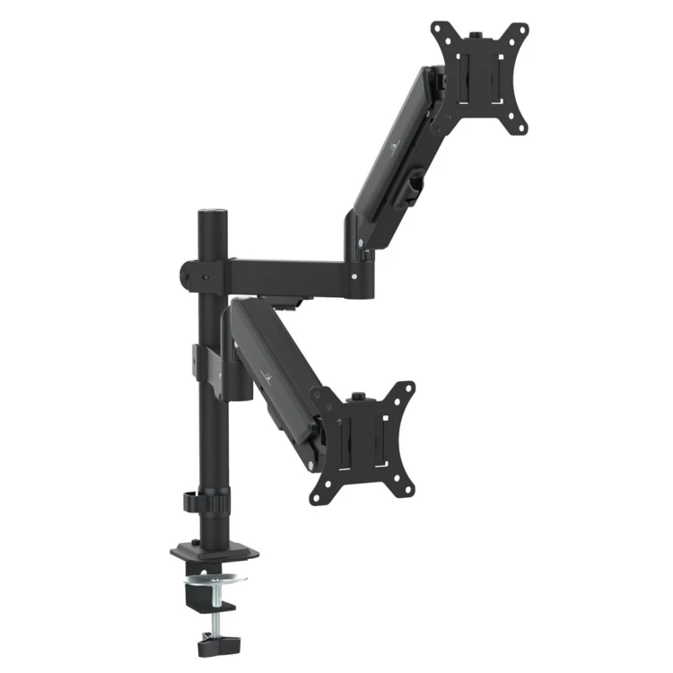Uchwyt na 2 monitory Maclean, sprężyna gazowa, 17"-32", 2-10kg, czarny, MC-136