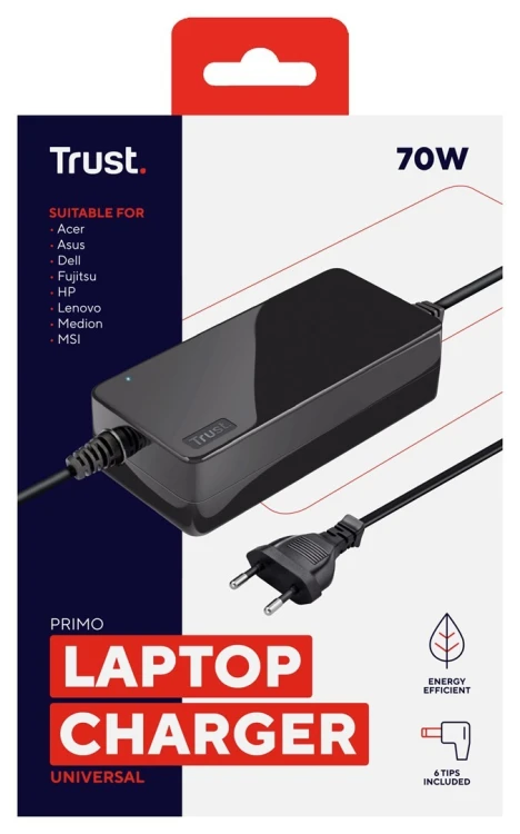 Trust Primo adapter zasilający/ inwentor Wewnętrzna 70 W Czarny