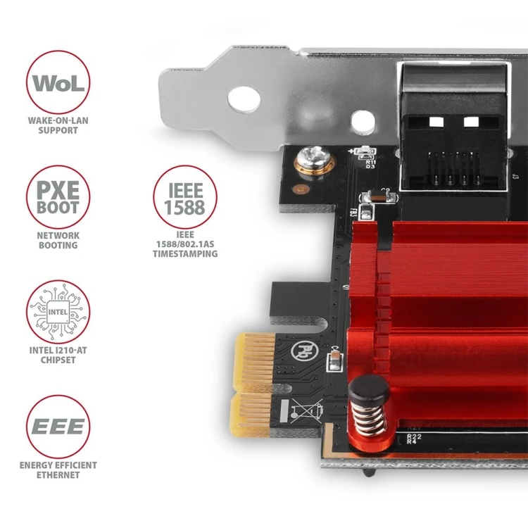 Axagon PCEE-GIX karta sieciowa Wewnętrzny Ethernet 1000 Mbit/s