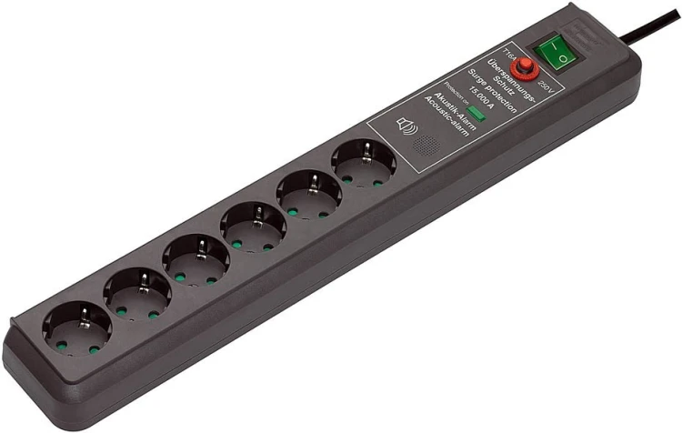 Brennenstuhl Secure-Tec Surge Protection 15.000 A Czarny 6 x gniazdo sieciowe 3 m