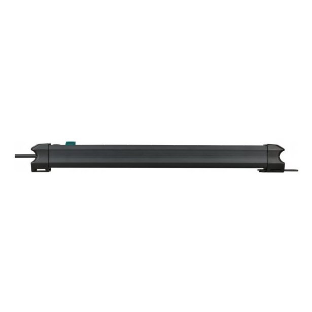Brennenstuhl 1951580101 Regleta, 230 V, Negro y Gris Claro, 49 cm rozgałęziacz 5 m 8 x gniazdo sieciowe Wewnętrzna Czarny, Jasnozielony