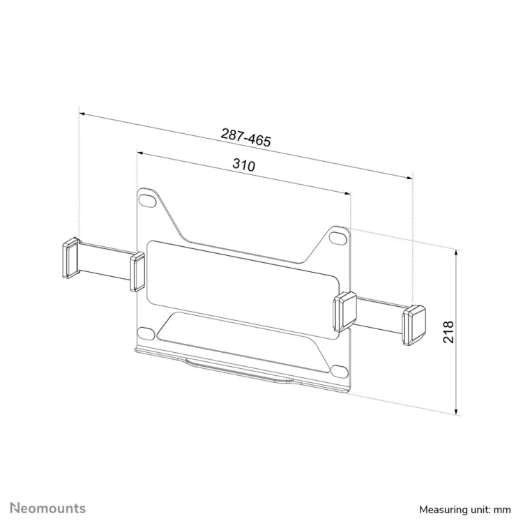 Neomounts ADS20-425BL1 stojak na laptop Półka wysięgnikowa na notebooka Czarny 43,9 cm (17.3")