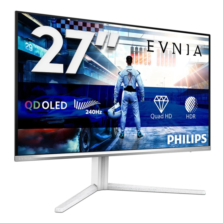 Philips Evnia 6000 27M2N6501L/00 monitor komputerowy 67,3 cm (26.5") 2560 x 1440 px Quad HD QD-OLED Biały
