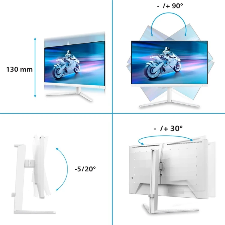 Philips Evnia 6000 27M2N6501L/00 monitor komputerowy 67,3 cm (26.5") 2560 x 1440 px Quad HD QD-OLED Biały