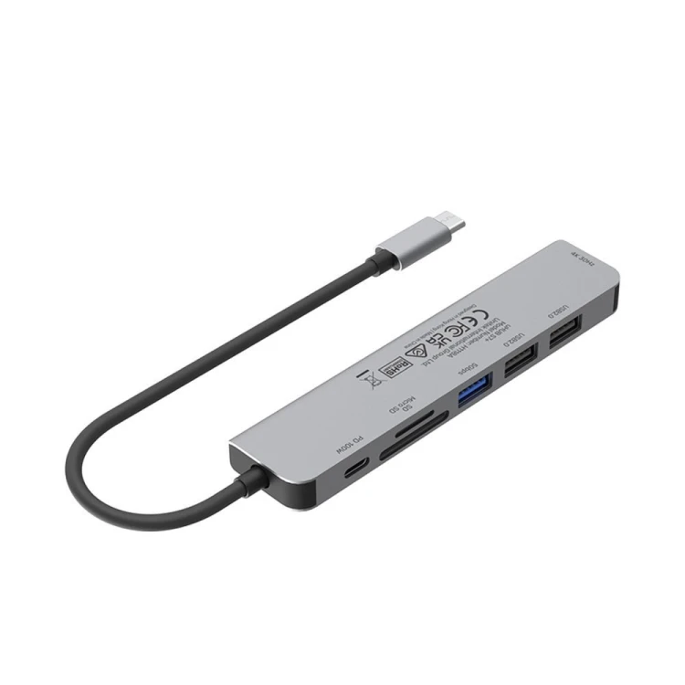 UNITEK HUB USB-C H1118A; USB-A x3, USB-C, HDMI, SD, microSD
