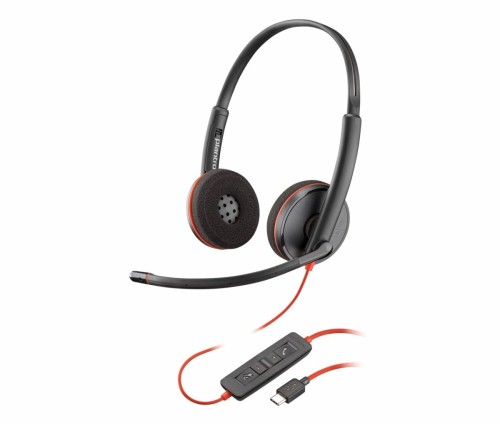 Poly Blackwire 3220 Stereo USB-C Headset +USB-C/A Adapter