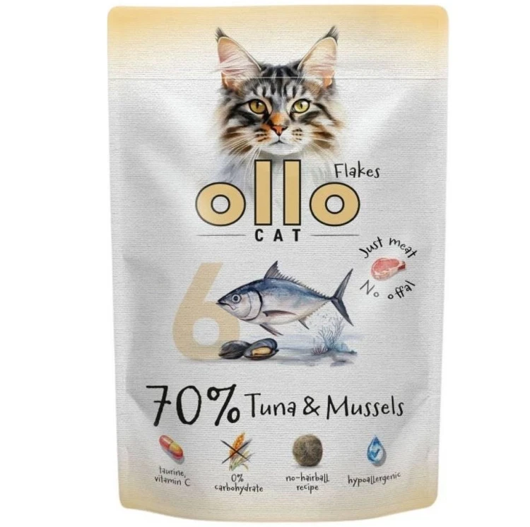 Ollo saszetka nr 6 kot Tuńczyk Omułek 85 g