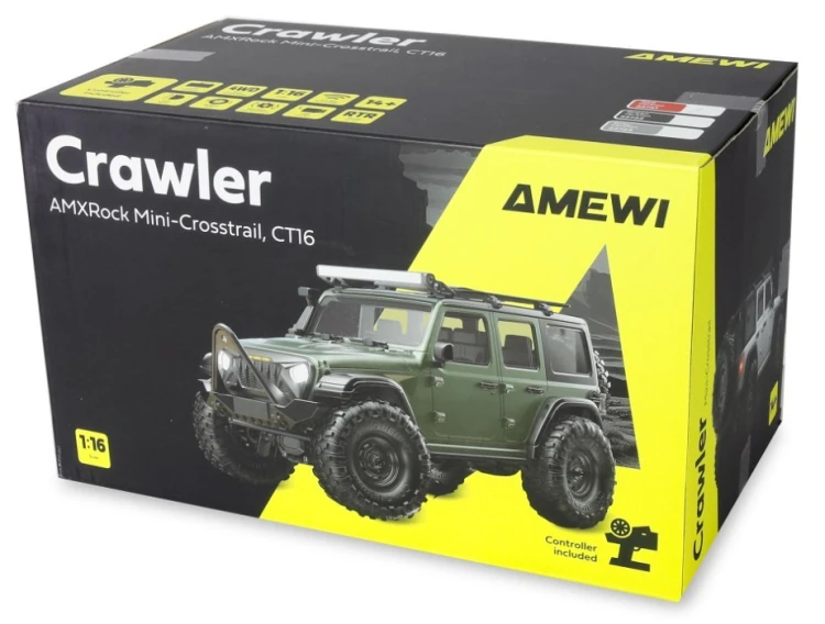 Zdalnie sterowany samochód RC Crawler Mini-Crosstrailer AMXRock 4WD 1:16 zielony
