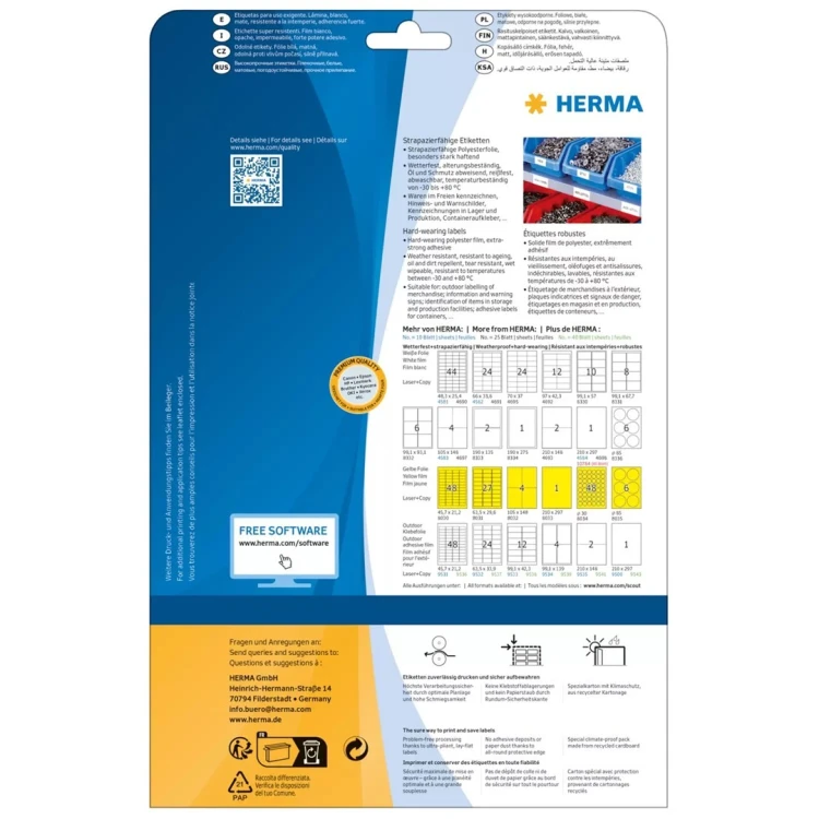 HERMA 4692 etykiet do nadruku Biały Samoprzylepne etykiety do drukowania