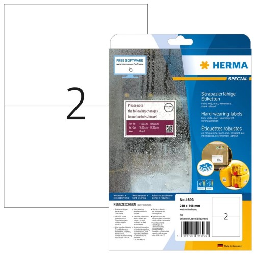 HERMA 4693 etykiet do nadruku Biały Samoprzylepne etykiety do drukowania