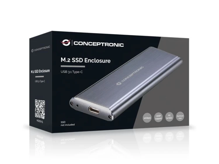 Conceptronic HDE01G obudowa do dysków twardych Obudowa SSD Szary M.2