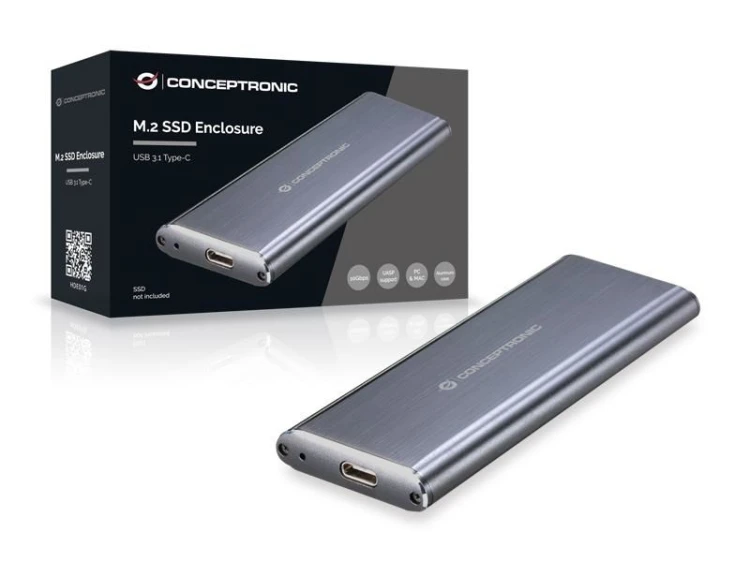 Conceptronic HDE01G obudowa do dysków twardych Obudowa SSD Szary M.2