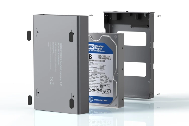 Digitus Obudowa dysku twardego USB 3.0, 3,5", SATA, 16 TB, aluminium
