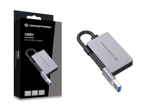 Conceptronic ABBY22G zewnętrzna karta graficzna usb 1920 x 1080 px Szary