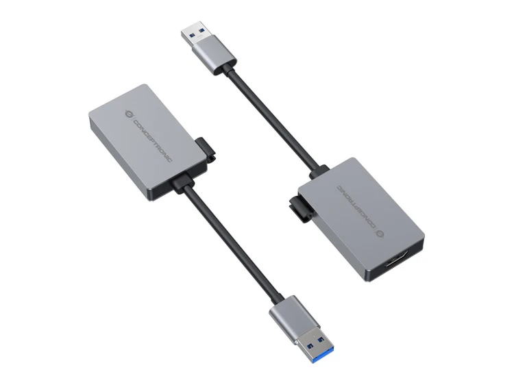 Conceptronic ABBY22G zewnętrzna karta graficzna usb 1920 x 1080 px Szary