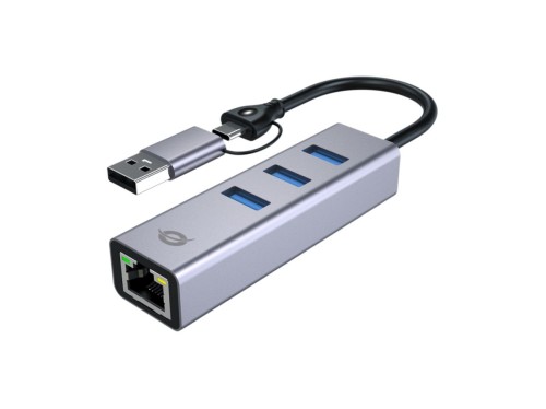 Conceptronic ABBY25G stacja dokująca Przewodowa USB 3.2 Gen 1 (3.1 Gen 1) Type-A + Type-C Szary