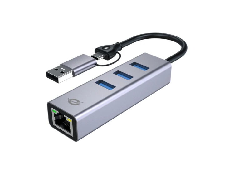 Conceptronic ABBY25G stacja dokująca Przewodowa USB 3.2 Gen 1 (3.1 Gen 1) Type-A + Type-C Szary