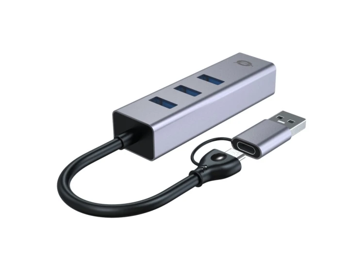 Conceptronic ABBY25G stacja dokująca Przewodowa USB 3.2 Gen 1 (3.1 Gen 1) Type-A + Type-C Szary