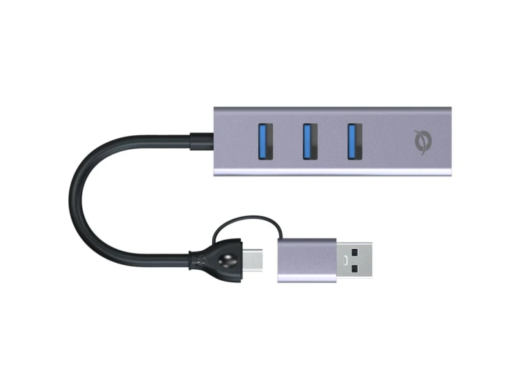 Conceptronic ABBY25G stacja dokująca Przewodowa USB 3.2 Gen 1 (3.1 Gen 1) Type-A + Type-C Szary