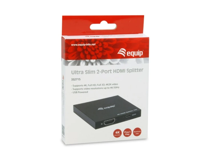 Equip 332715 rozgałęziacz telewizyjny HDMI 2x HDMI