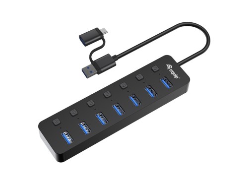 Equip 128965 huby i koncentratory USB 3.2 Gen 1 (3.1 Gen 1) Type-A 5000 Mbit/s Czarny