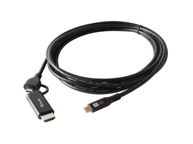 Equip 128437 adapter kablowy 3 m USB Type-C HDMI + USB Type-C Czarny