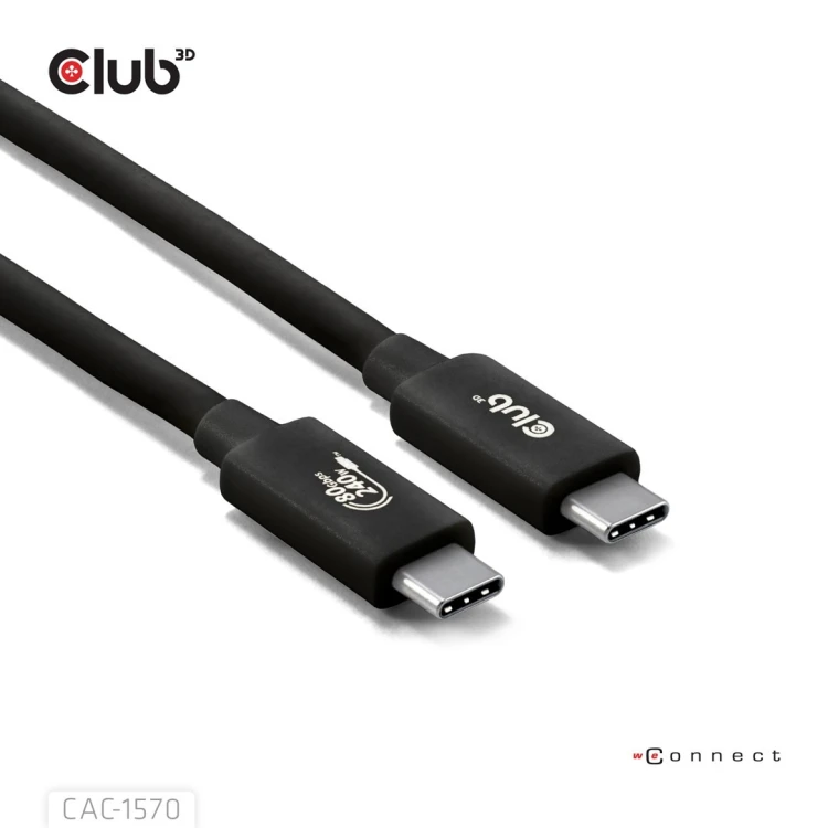 CLUB3D CAC-1570 kabel USB USB4 Gen 2x2 1,2 m USB C 80 Gbit/s 240 W Czarny