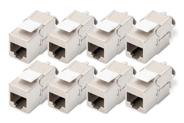 Digitus Moduł CAT 6A Keystone, ekranowany, beznarzędziowe złącze montażowe - 8 szt.