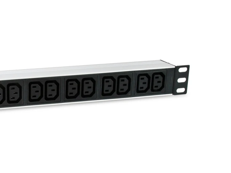 Equip 333318 rozdzielacz zasilania PDU 12 x gniazdo sieciowe 1U Czarny, Srebrny