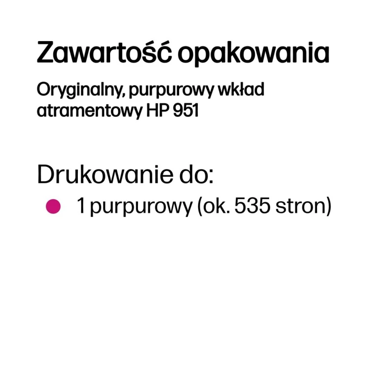 HP Oryginalny, purpurowy wkład atramentowy 951