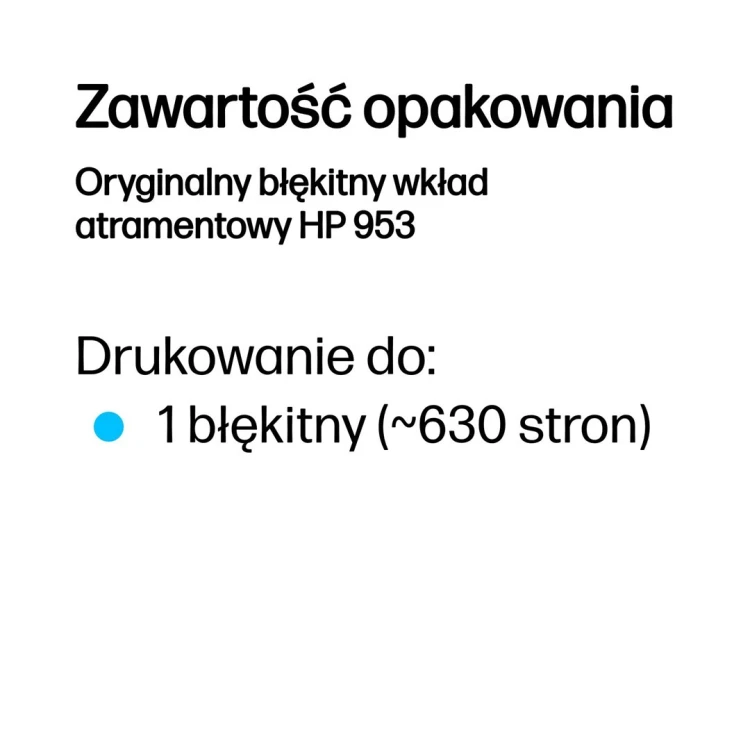 HP Oryginalny błękitny wkład atramentowy 953
