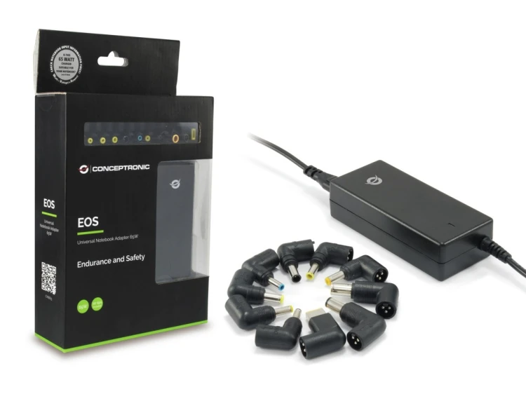 Conceptronic CNB65 adapter zasilający/ inwentor Wewnętrzna 65 W Czarny