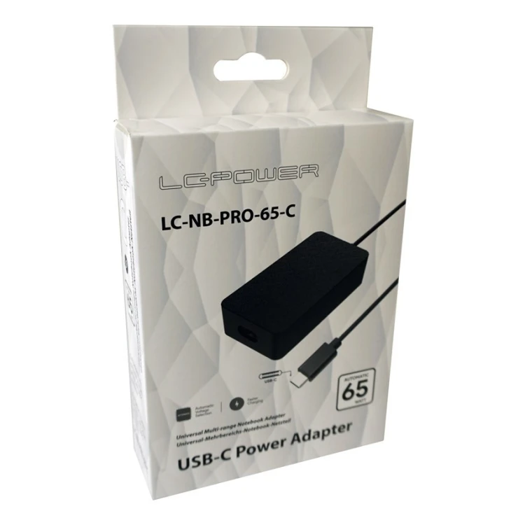 LC-Power LC-NB-PRO-65-C adapter zasilający/ inwentor Wewnętrzna 65 W Czarny