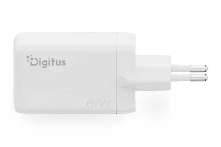Digitus Ładowarka sieciowa GaN II 67W | 2x USB-C, 1x USB-A | PD 3.0, QC 3.0 | Biała