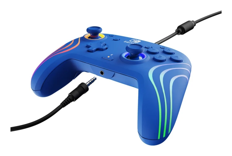 PDP Afterglow Wave Niebieski USB Gamepad Analogowa/Cyfrowa Nintendo Switch, Nintendo Switch OLED