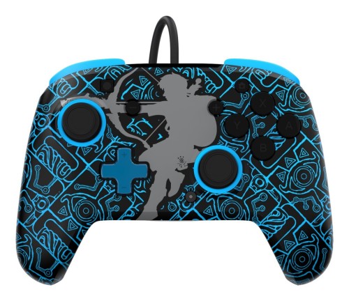 PDP Rematch: Sheikah Shoot Czarny, Niebieski USB Gamepad Analogowa/Cyfrowa Nintendo Switch, Nintendo Switch Lite, Nintendo Switch OLED