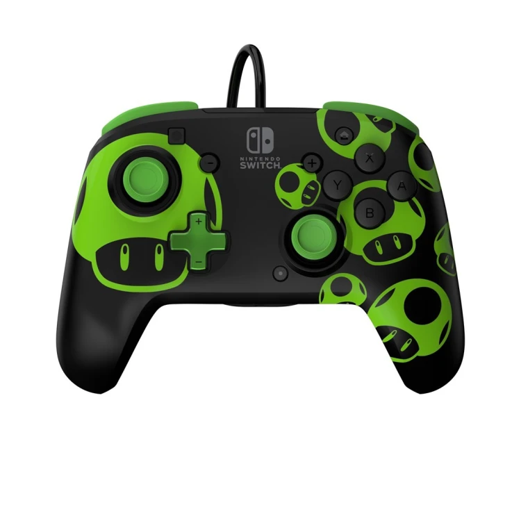 PDP REMATCH: 1-Up Glow in the Dark Czarny, Zielony USB Gamepad Analogowa/Cyfrowa Nintendo Switch, Nintendo Switch OLED