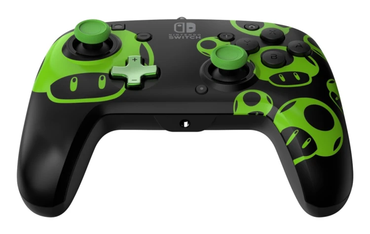 PDP REMATCH: 1-Up Glow in the Dark Czarny, Zielony USB Gamepad Analogowa/Cyfrowa Nintendo Switch, Nintendo Switch OLED